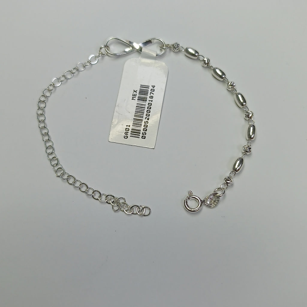 PULSERA TEJIDO INFINITO PLATA .925 18 CM 2.4 GR (NUEVO)