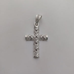 DIJE CRUZ C/CIRCONIAS PLATA .925 7.7 GR (NUEVO)