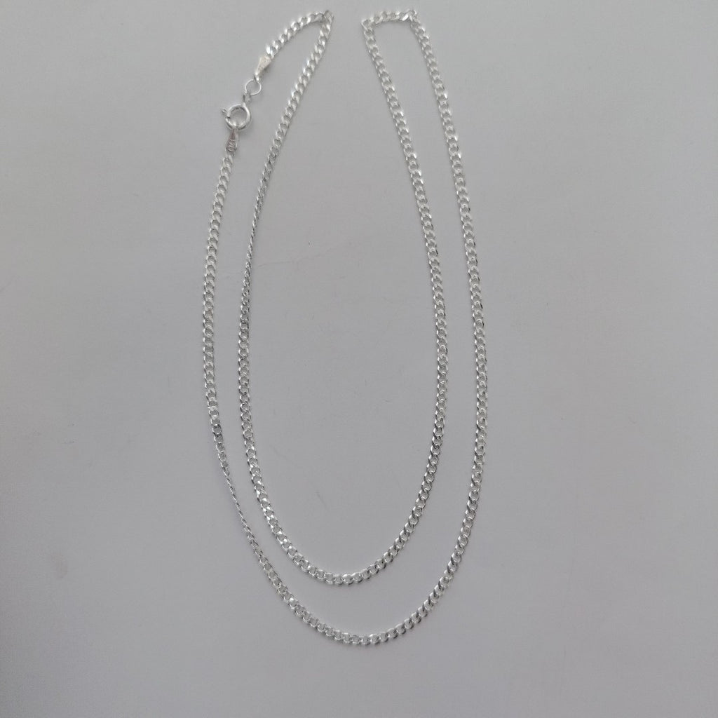 CADENA TEJIDO BARBADO PLATA .925 55 CM 5.5 GR (NUEVO)