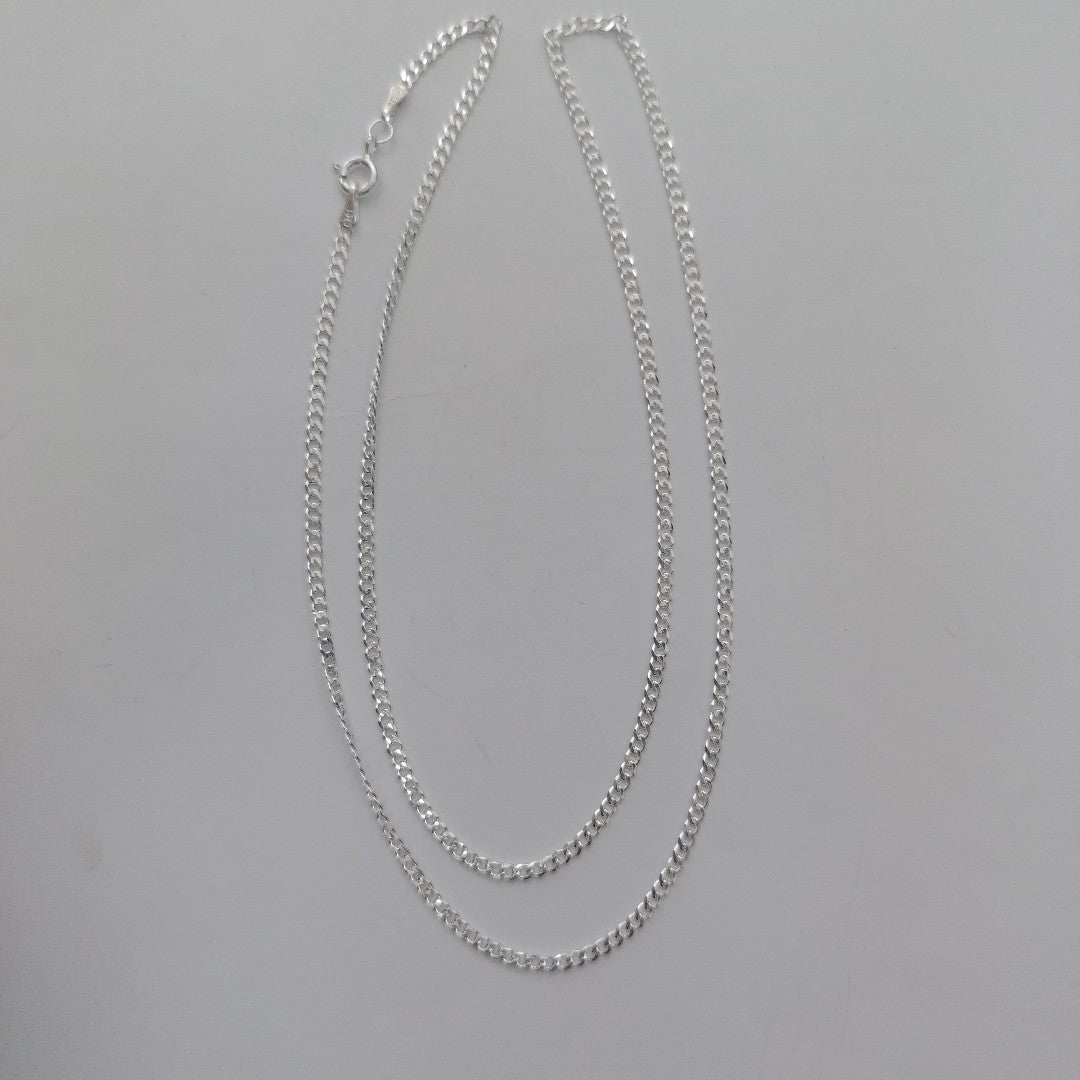 CADENA TEJIDO BARBADO PLATA .925 55 CM 5.5 GR (NUEVO)