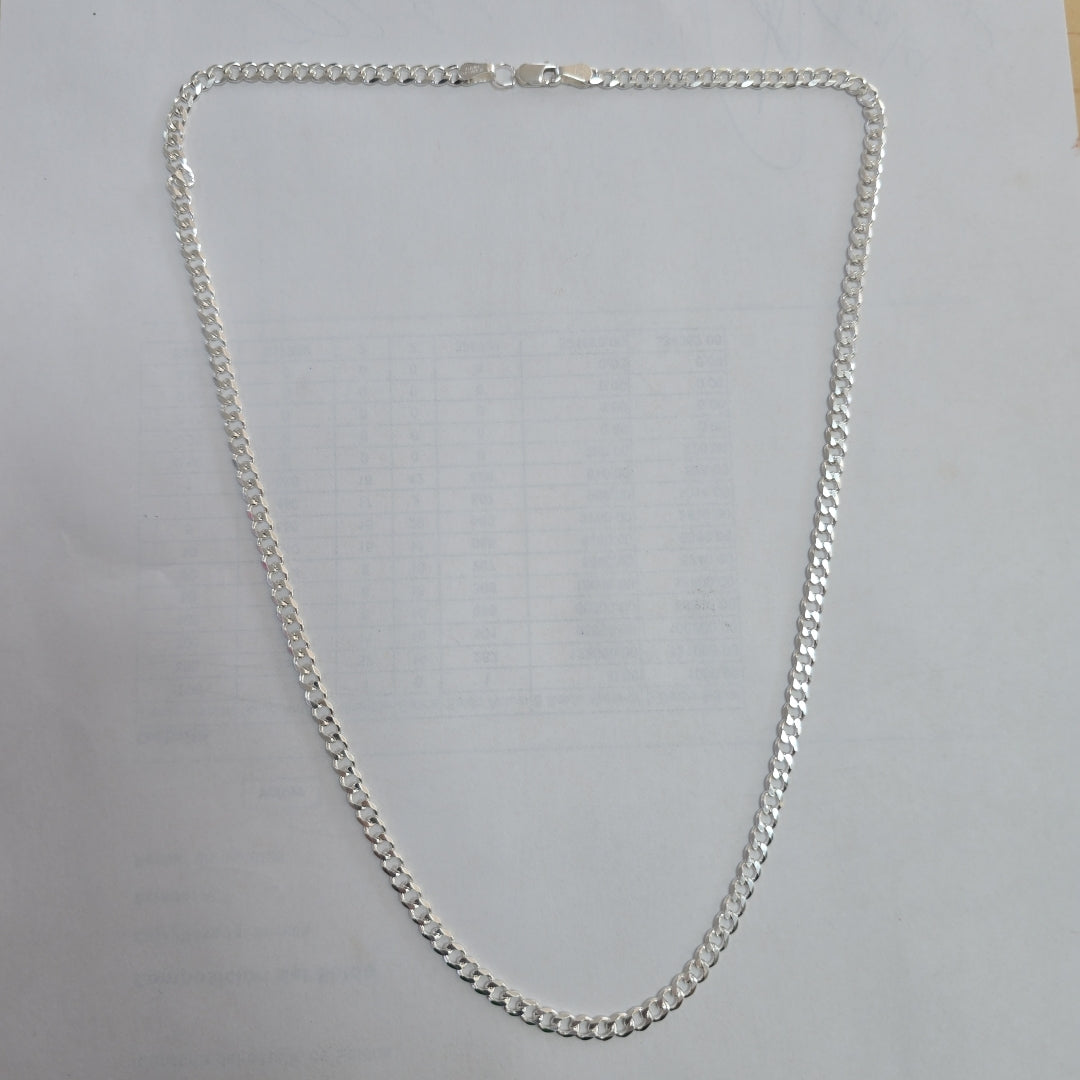 CADENA TEJIDO BARBADO PLATA .925 55 CM 12.7 GR (NUEVO)