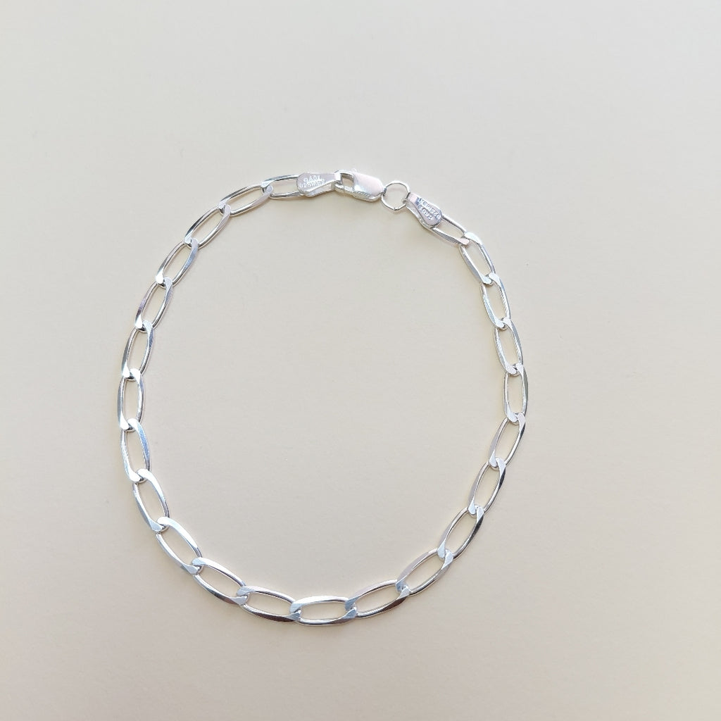 PULSERA TEJIDO ESLABONES PLATA .925 21 CM 4 GR (NUEVO)