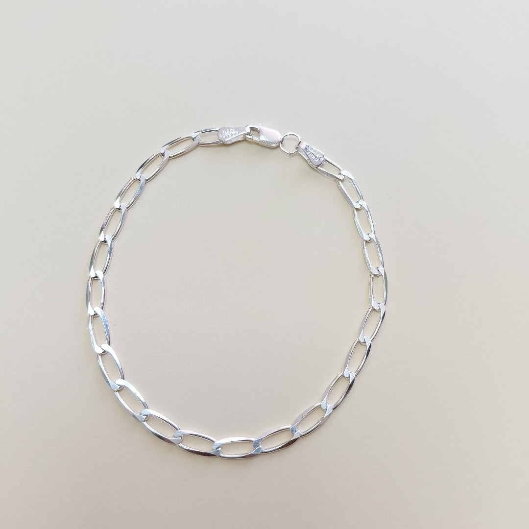 PULSERA TEJIDO ESLABONES PLATA .925 21 CM 4 GR (NUEVO)
