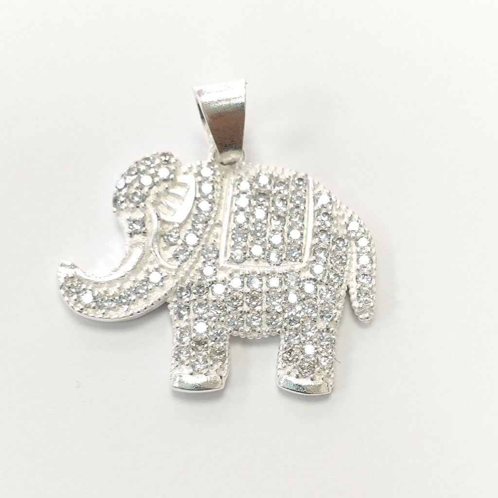 DIJE ELEFANTE C/CIRCONIAS PLATA .925 5.4 GR (NUEVO)