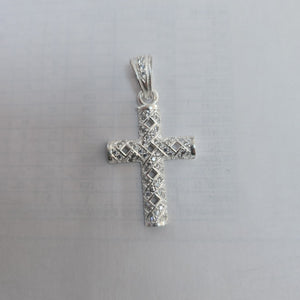 DIJE CRUZ C/CIRCONIAS PLATA .925 7.7 GR (NUEVO)