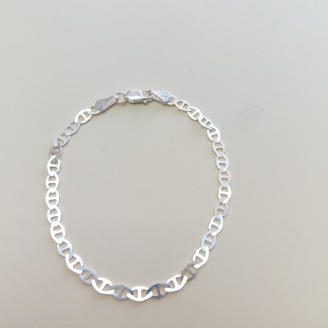 PULSERA TEJIDO GUCHI PLATA .925 18 CM 2.7 GR (NUEVO)
