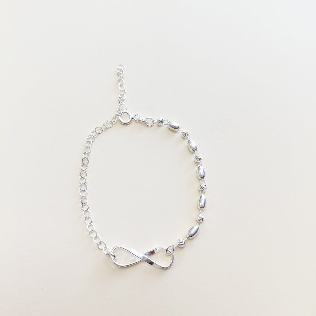 PULSERA TEJIDO INFINITO PLATA .925 18 CM 2.3 GR (NUEVO)