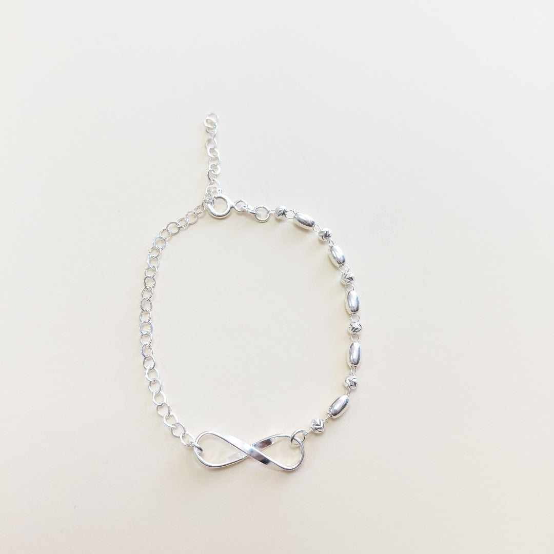 PULSERA TEJIDO INFINITO PLATA .925 18 CM 2.3 GR (NUEVO)