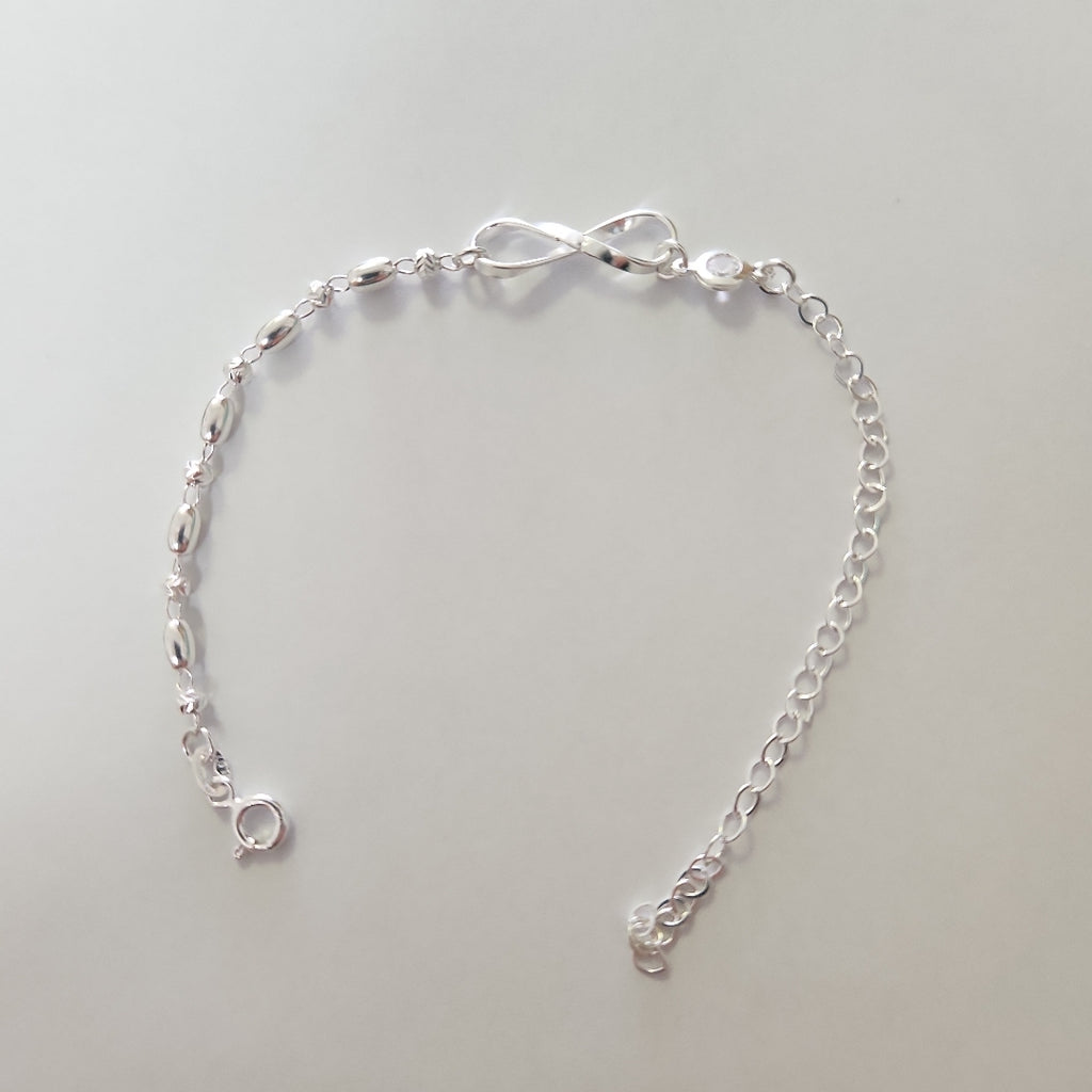 PULSERA TEJIDO ESPECIAL PLATA .925 18 CM 2.6 GR (NUEVO)