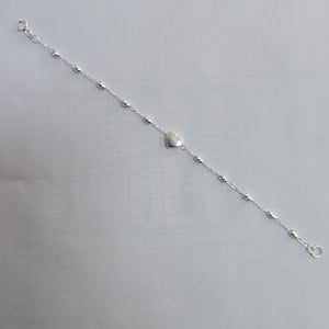 PULSERA TEJIDO CORAZON PLATA .925 18 CM 3.4 GR (NUEVO)