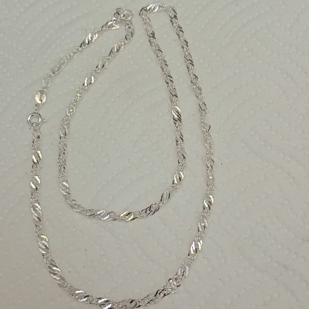 CADENA TEJIDO MEDIO TORZAL PLATA .925 55 CM 5.4 GR (NUEVO)