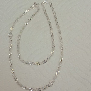 CADENA TEJIDO MEDIO TORZAL PLATA .925 55 CM 5.4 GR (NUEVO)