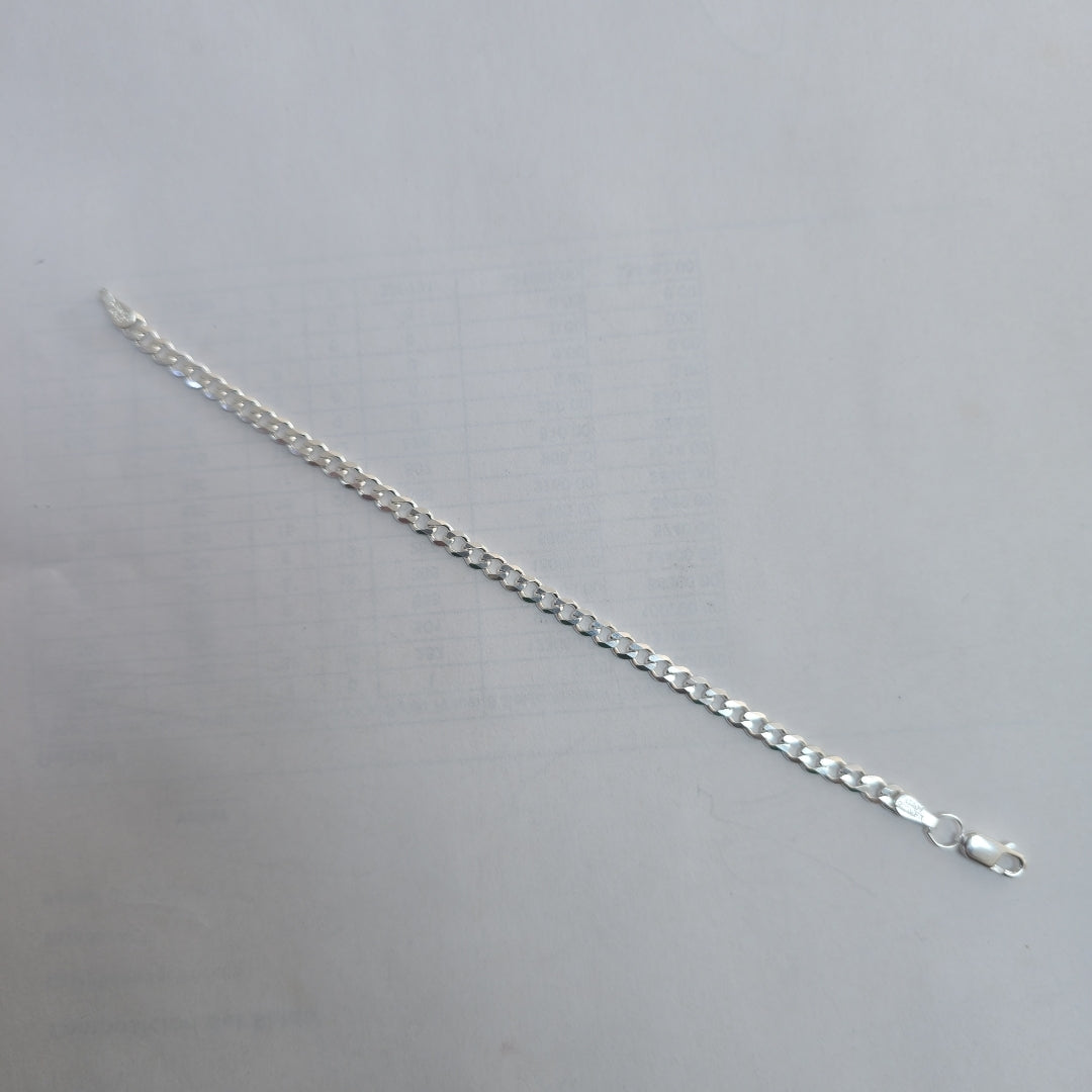 PULSERA TEJIDO BARBADA PLATA .925 16 CM 4.2 GR (NUEVO)