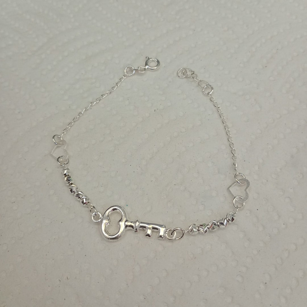 PULSERA TEJIDO LLAVE PLATA .925 18 CM 2.4 GR (NUEVO)