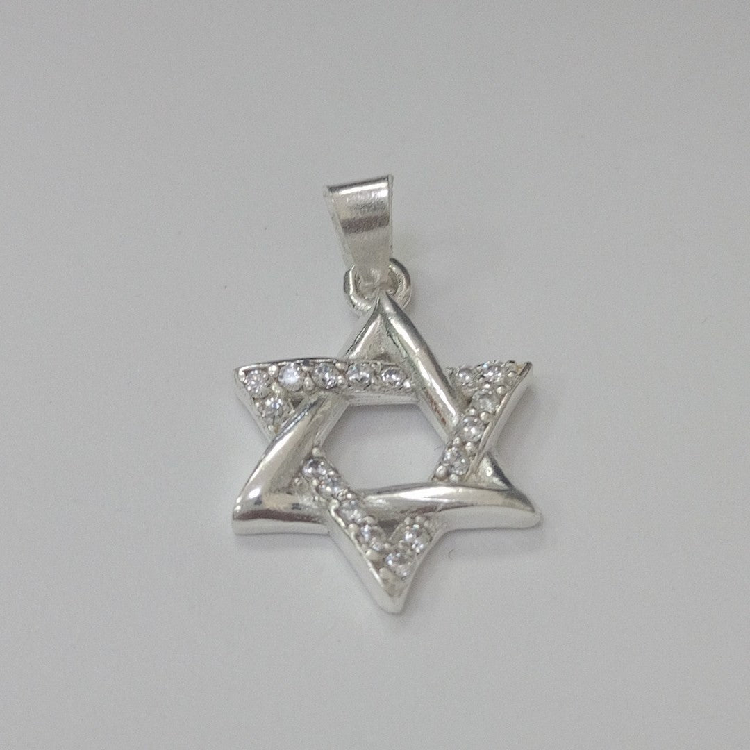 DIJE ESTRELLA DE DAVID C/CIRCONIAS PLATA .925 2.7 GR (NUEVO)