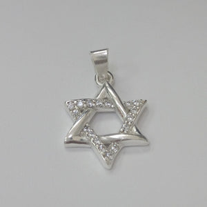 DIJE ESTRELLA DE DAVID C/CIRCONIAS PLATA .925 2.7 GR (NUEVO)