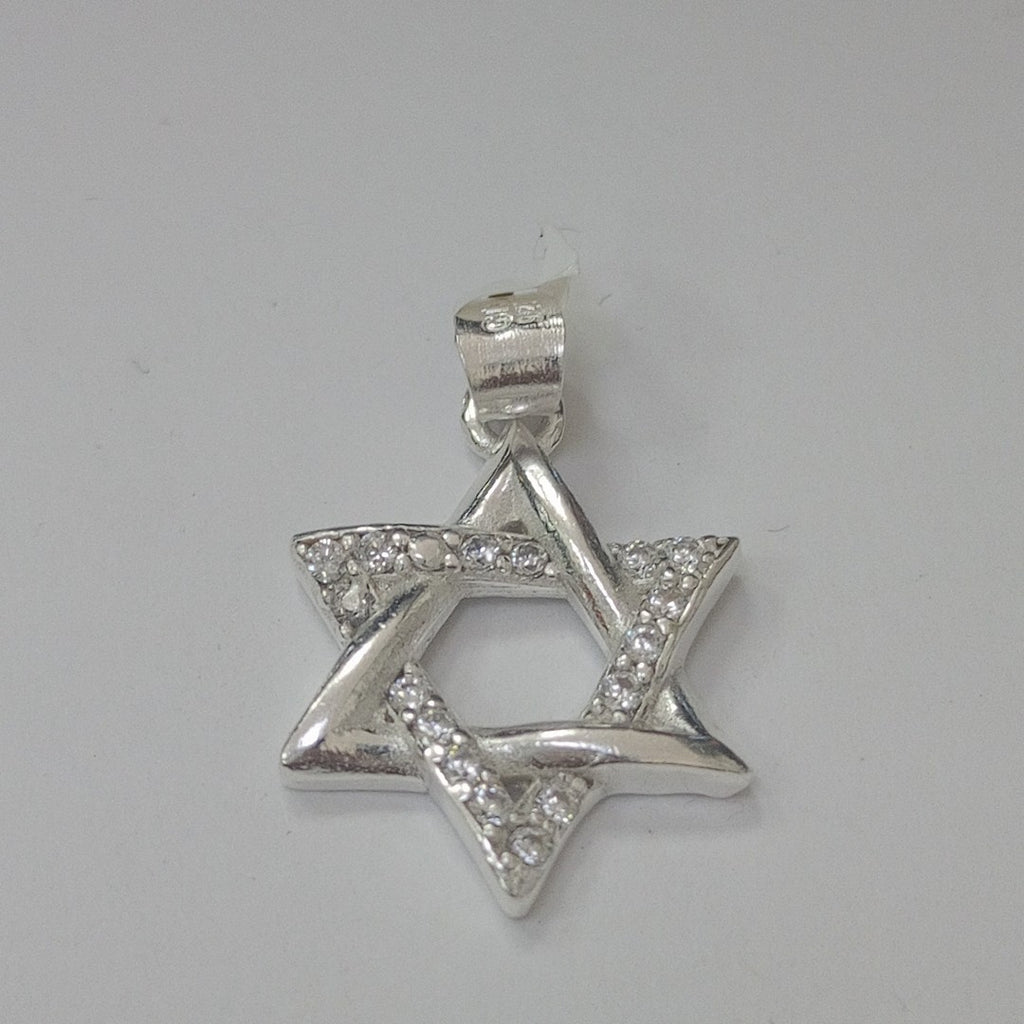 DIJE ESTRELLA DE DAVID C/CIRCONIAS PLATA .925 2.7 GR (NUEVO)