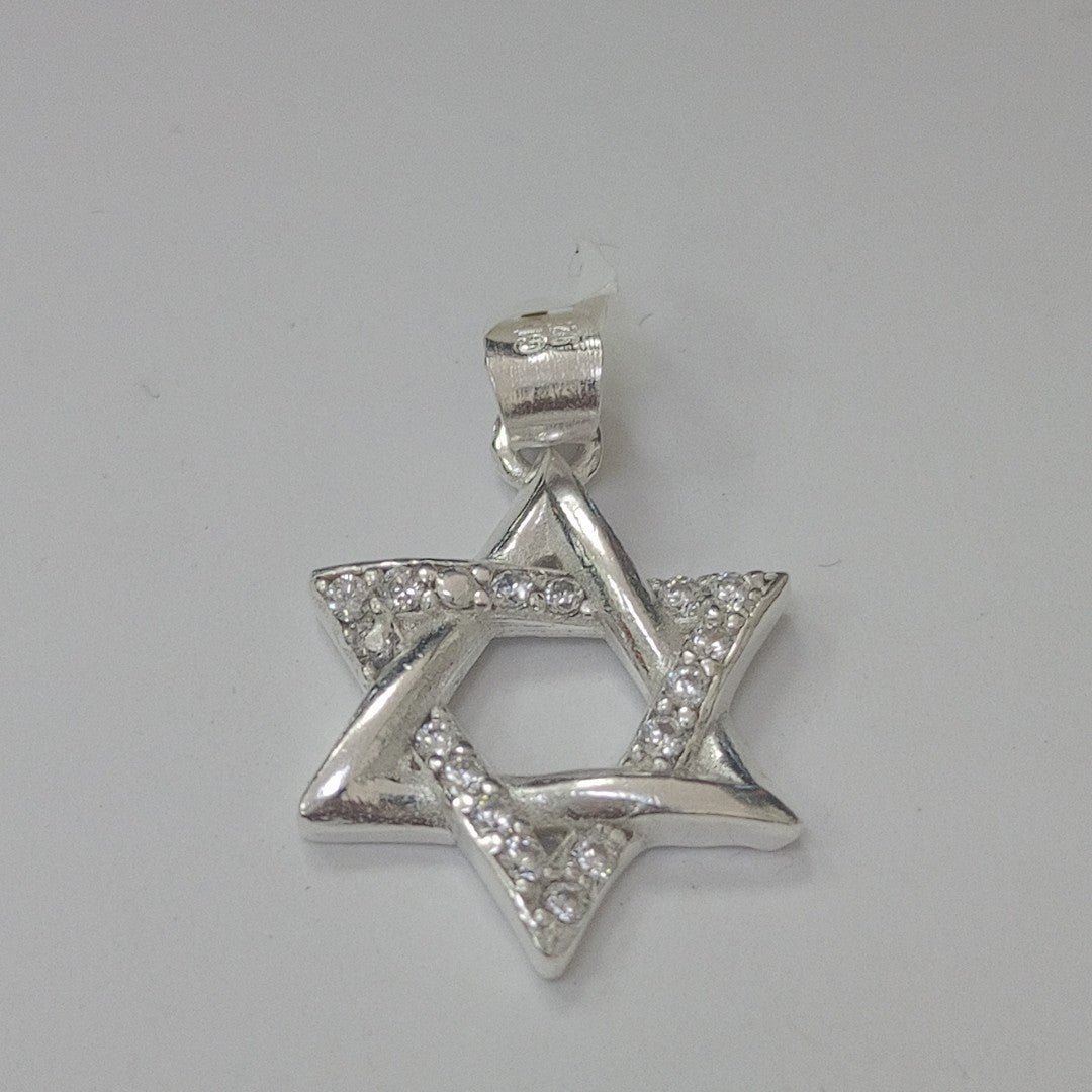 DIJE ESTRELLA DE DAVID C/CIRCONIAS PLATA .925 2.7 GR (NUEVO)