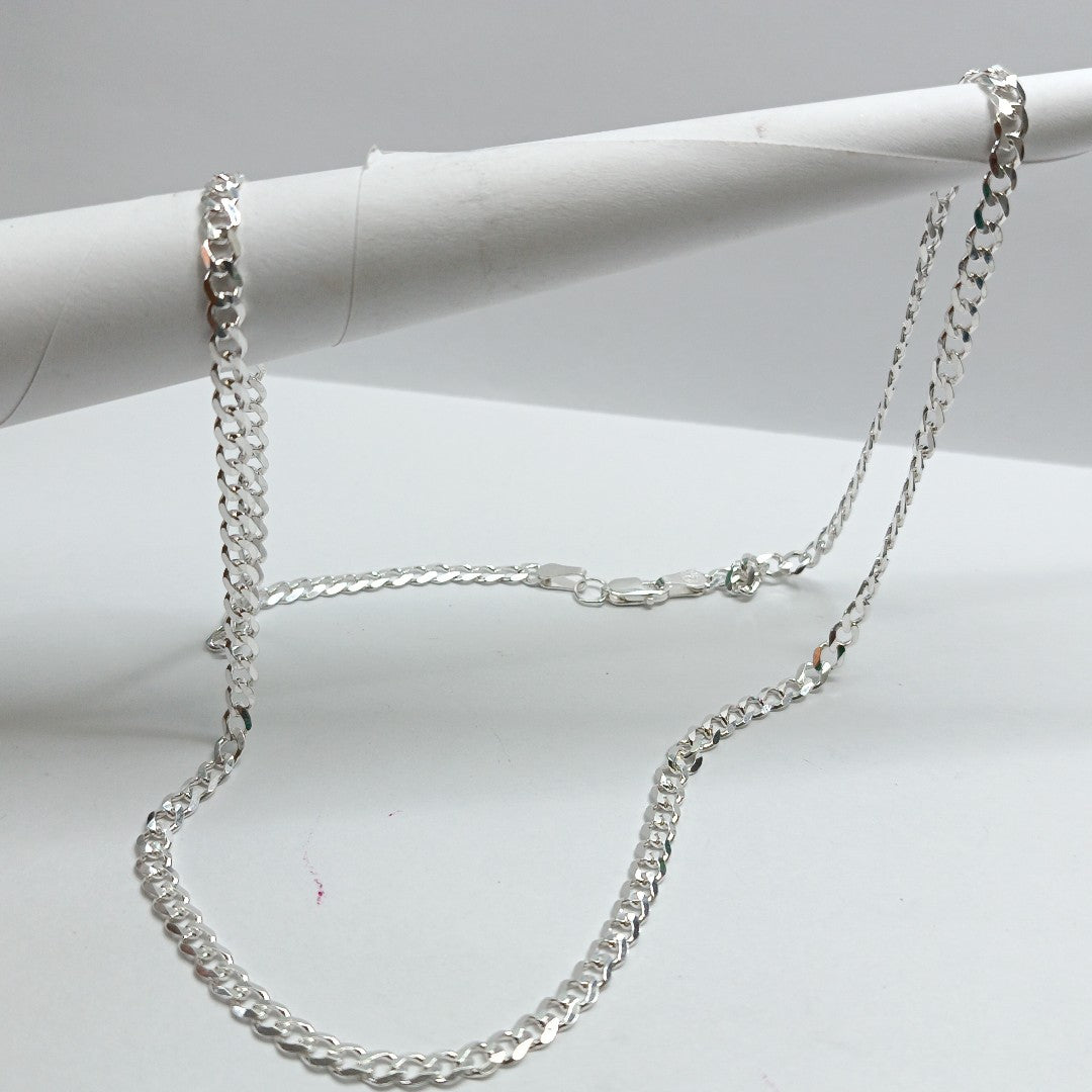 CADENA TEJIDO BARBADO PLATA .925 55 CM 12 GR (NUEVO)