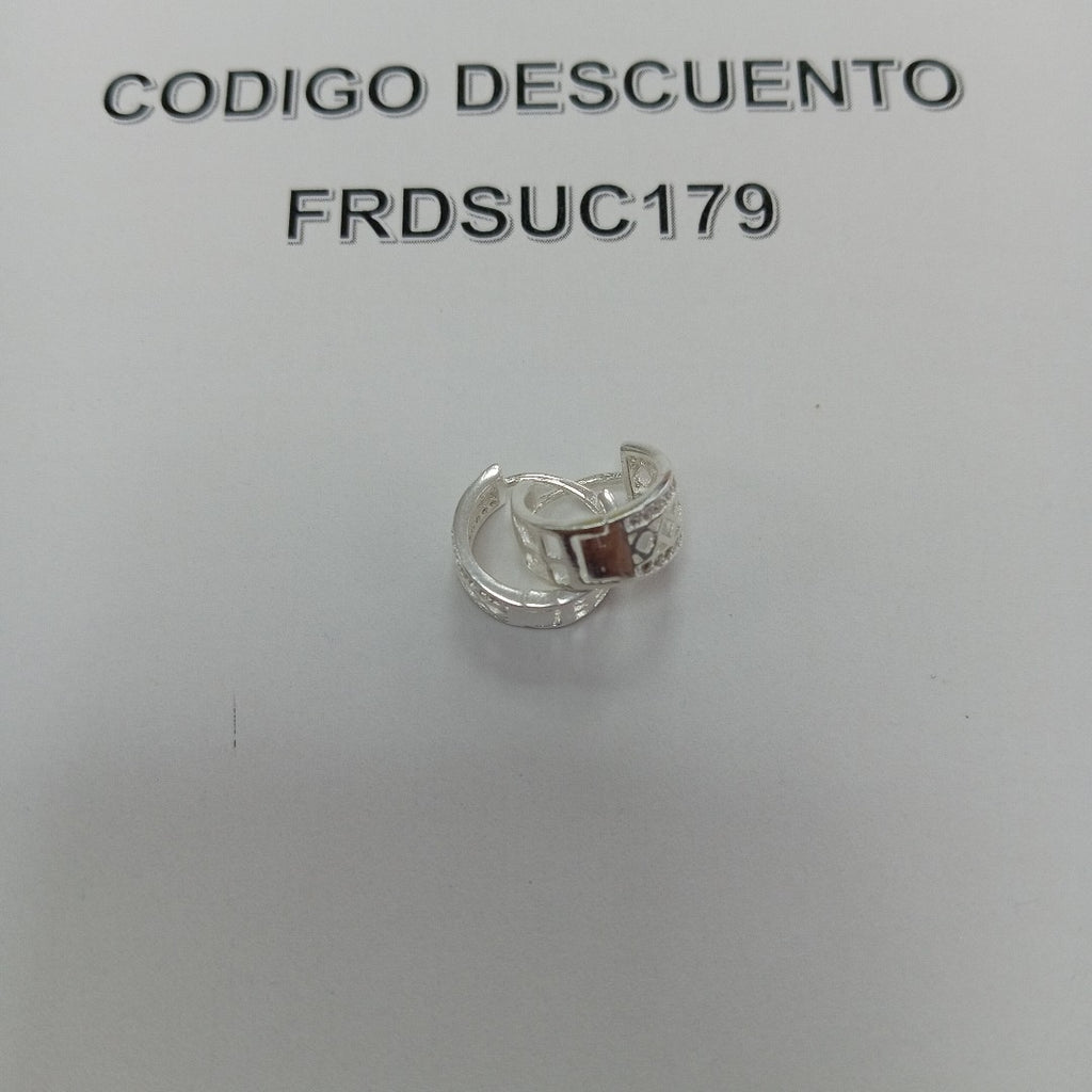 HUGGIES C/CIRCONIAS PLATA .925 2.7 GR (NUEVO)