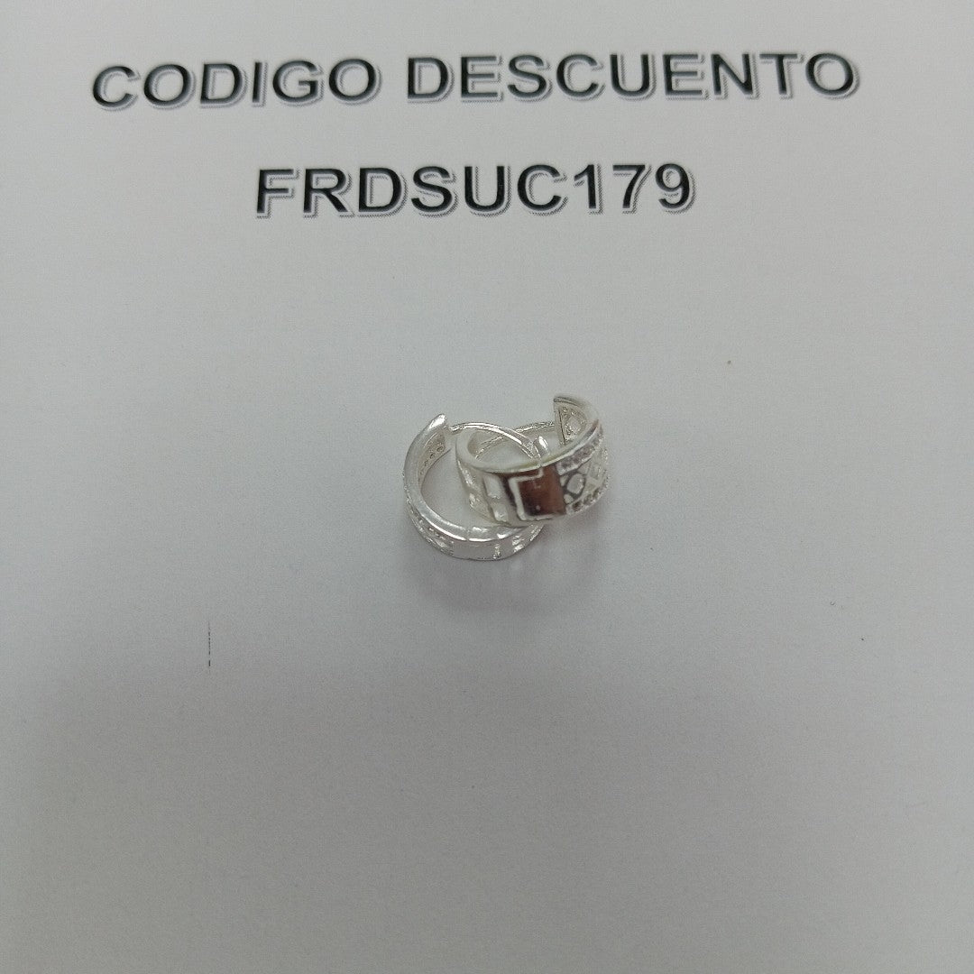 HUGGIES C/CIRCONIAS PLATA .925 2.7 GR (NUEVO)