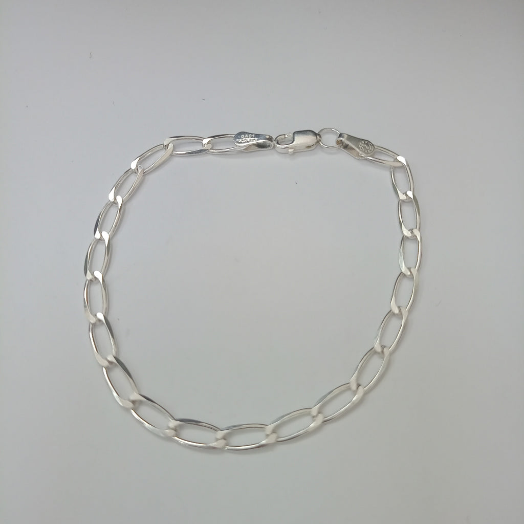 PULSERA TEJIDO ESLABONES PLATA .925 18 CM 3.8 GR (NUEVO)