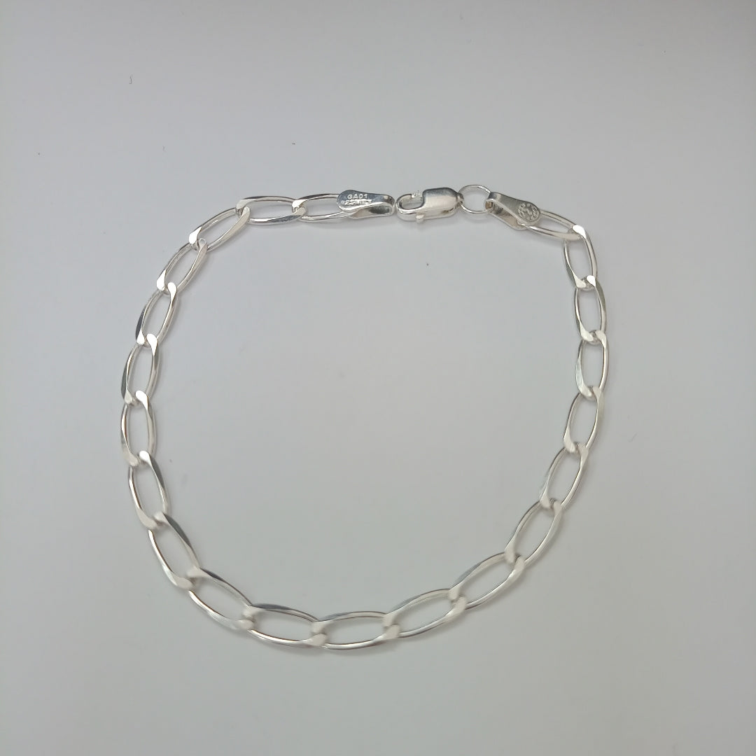 PULSERA TEJIDO ESLABONES PLATA .925 18 CM 3.8 GR (NUEVO)