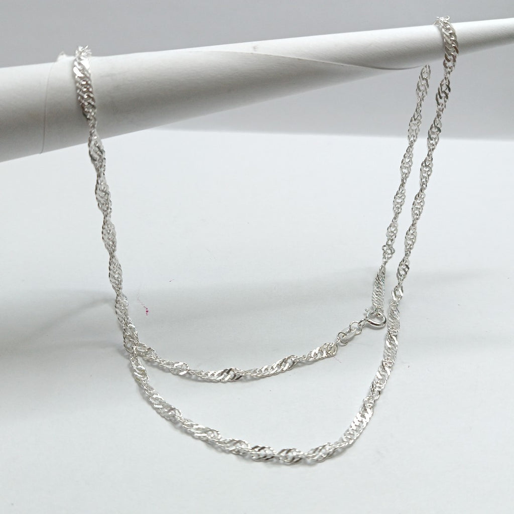 CADENA TEJIDO MEDIO TORZAL PLATA .925 55 CM 6.4 GR (NUEVO)