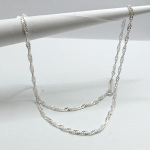 CADENA TEJIDO MEDIO TORZAL PLATA .925 55 CM 6.4 GR (NUEVO)