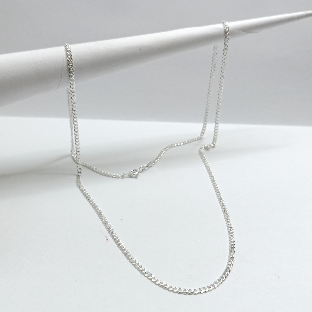 CADENA TEJIDO BARBADO PLATA .925 60 CM 6 GR (NUEVO)