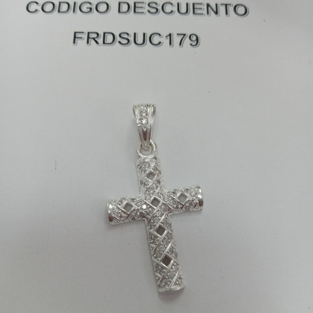 DIJE CRUZ C/CIRCONIAS PLATA .925 7.7 GR (NUEVO)
