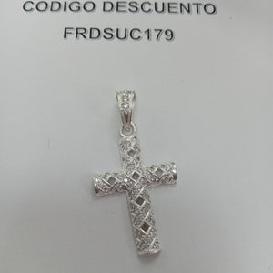 DIJE CRUZ C/CIRCONIAS PLATA .925 7.7 GR (NUEVO)