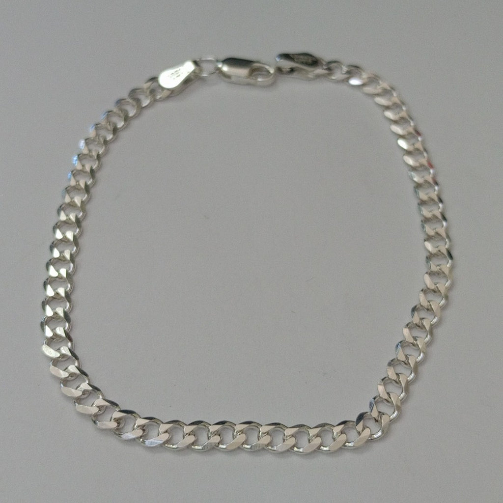 PULSERA TEJIDO BARBADA PLATA .925 21 CM 4.6 GR (NUEVO)