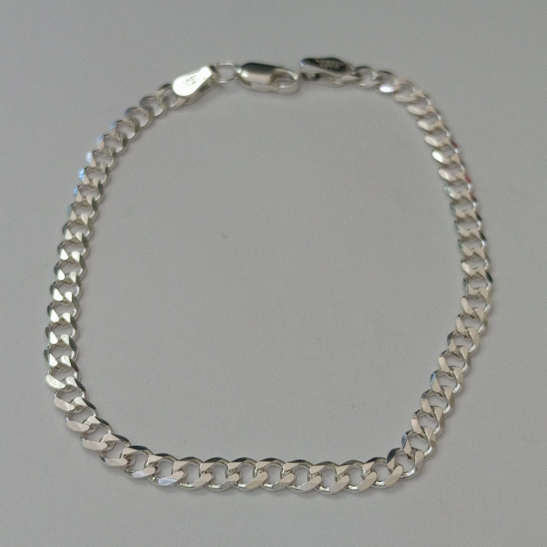 PULSERA TEJIDO BARBADA PLATA .925 21 CM 4.6 GR (NUEVO)