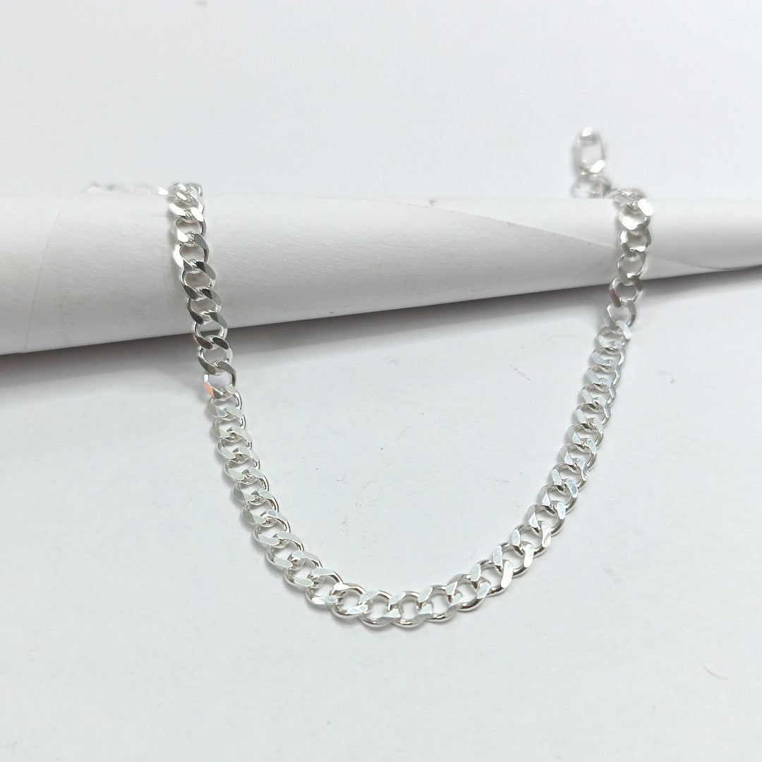PULSERA TEJIDO BARBADA PLATA .925 18 CM 4.7 GR (NUEVO)