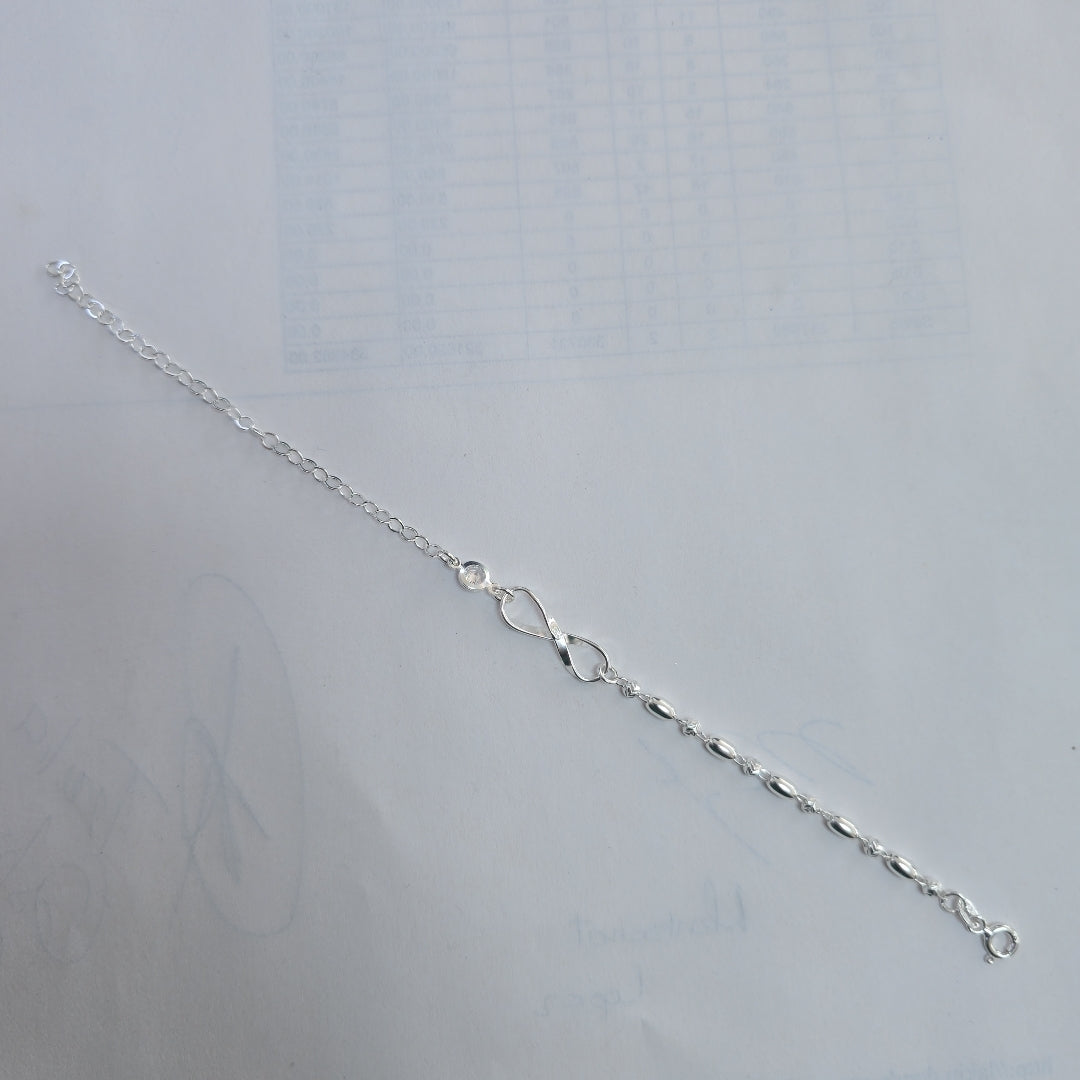 PULSERA TEJIDO ESPECIAL PLATA .925 18 CM 2.6 GR (NUEVO)