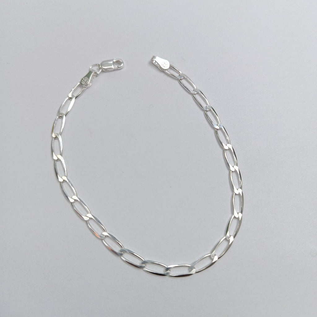PULSERA TEJIDO ESLABONES PLATA .925 21 CM 4 GR (NUEVO)