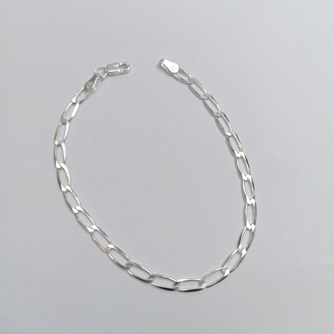 PULSERA TEJIDO ESLABONES PLATA .925 21 CM 4 GR (NUEVO)
