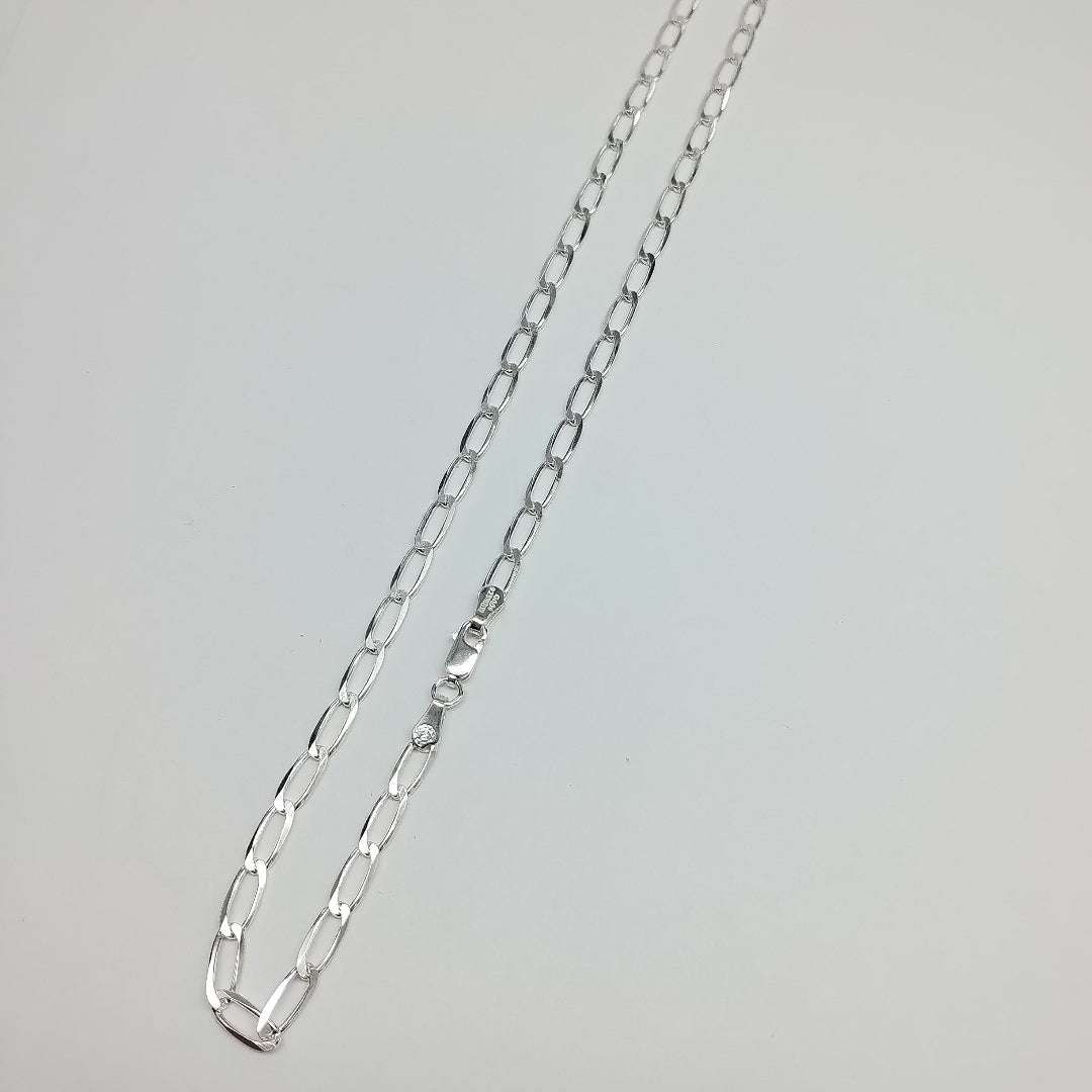 CADENA TEJIDO ESLABONES PLATA .925 55 CM 10.5 GR (NUEVO)