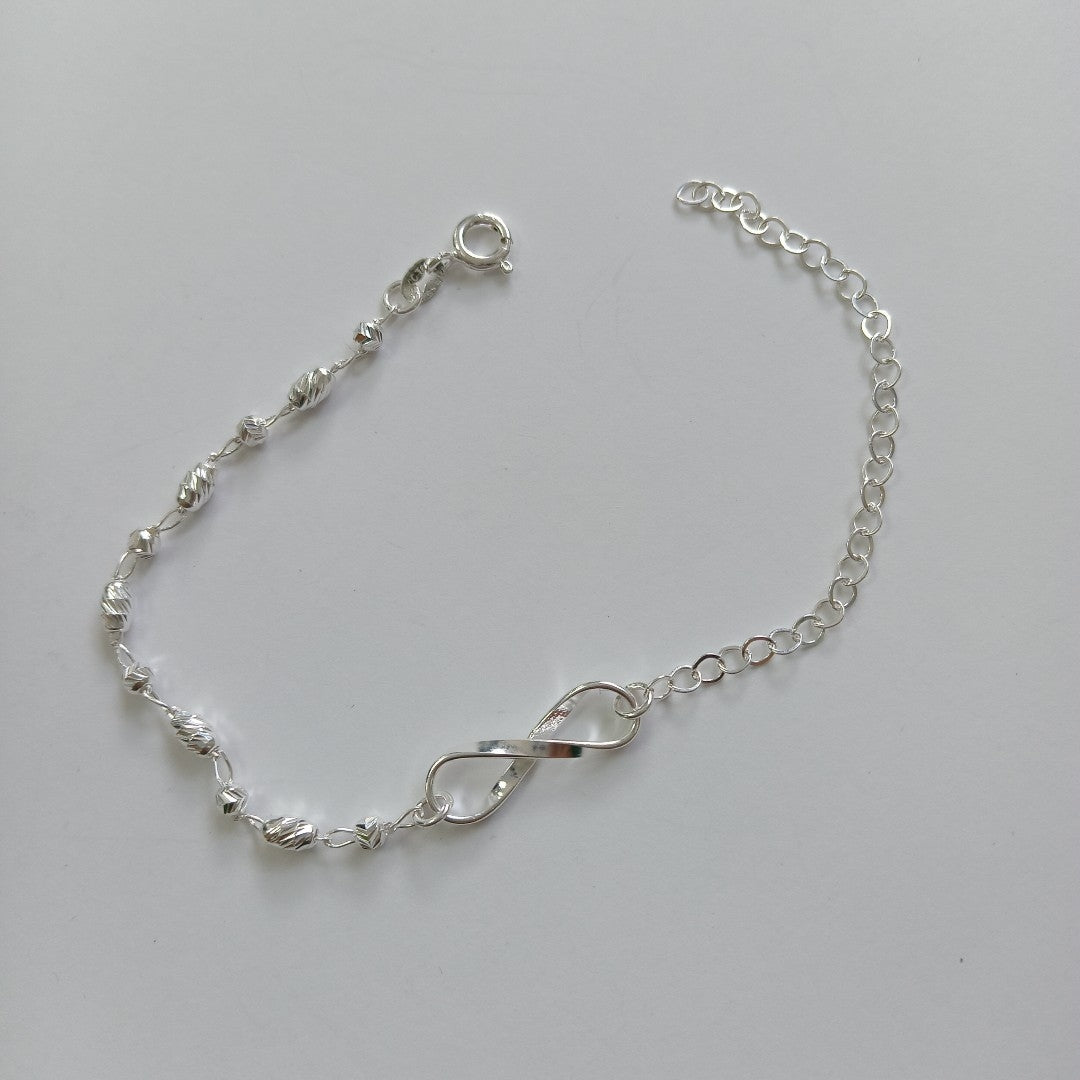 PULSERA TEJIDO INFINITO PLATA .925 18 CM 2.3 GR (NUEVO)