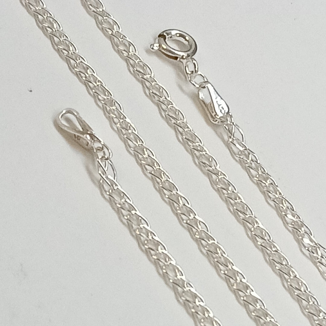 CADENA TEJIDO ESLABONES PLATA .925 55 CM 3.9 GR (NUEVO)