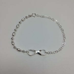 PULSERA TEJIDO INFINITO PLATA .925 18 CM 2.4 GR (NUEVO)