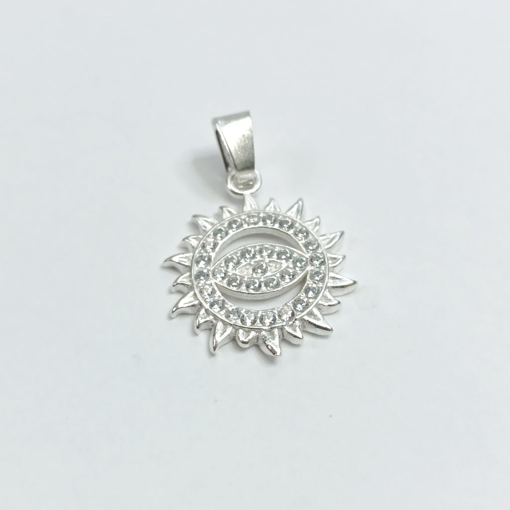 DIJE OJO MAGICO CON CIRCONIAS PLATA .925 2 GR (NUEVO)