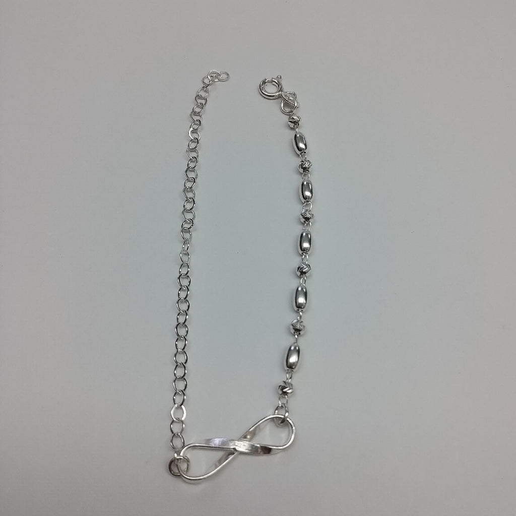PULSERA TEJIDO INFINITO PLATA .925 18 CM 2.4 GR (NUEVO)