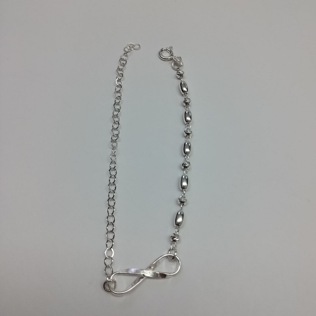 PULSERA TEJIDO INFINITO PLATA .925 18 CM 2.4 GR (NUEVO)