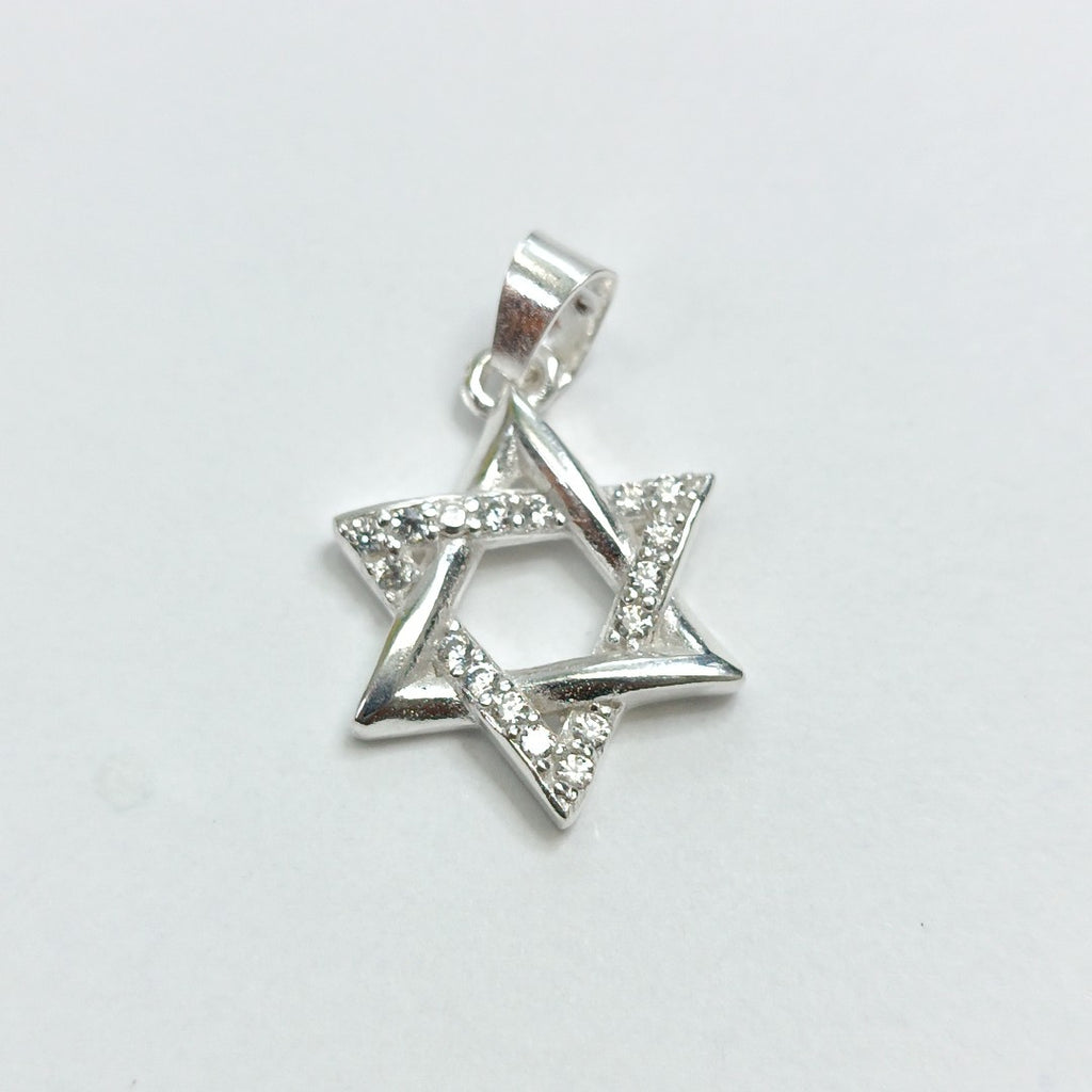 DIJE ESTRELLA DE DAVID C/CIRCONIAS PLATA .925 2.7 GR (NUEVO)