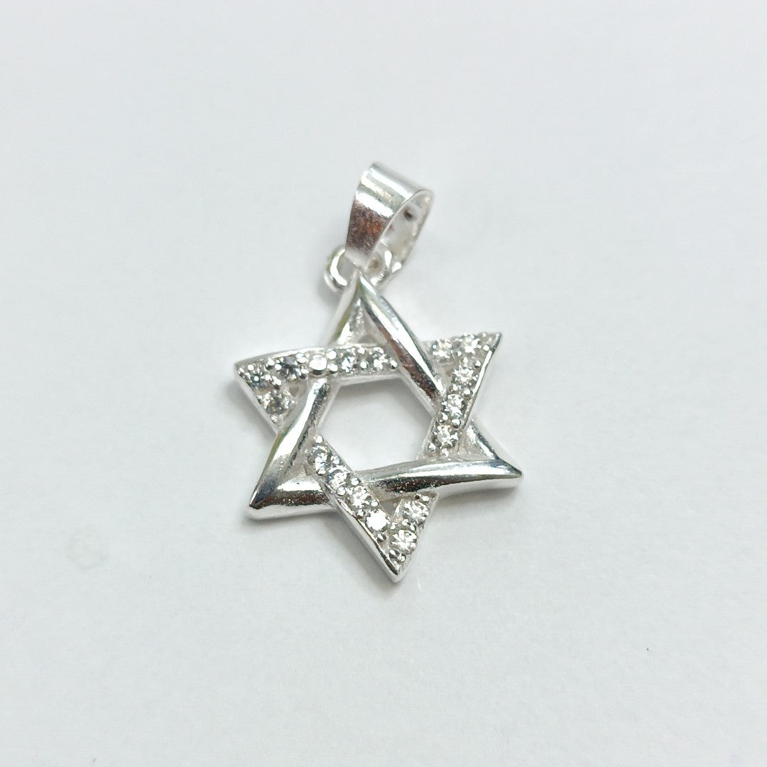 DIJE ESTRELLA DE DAVID C/CIRCONIAS PLATA .925 2.7 GR (NUEVO)