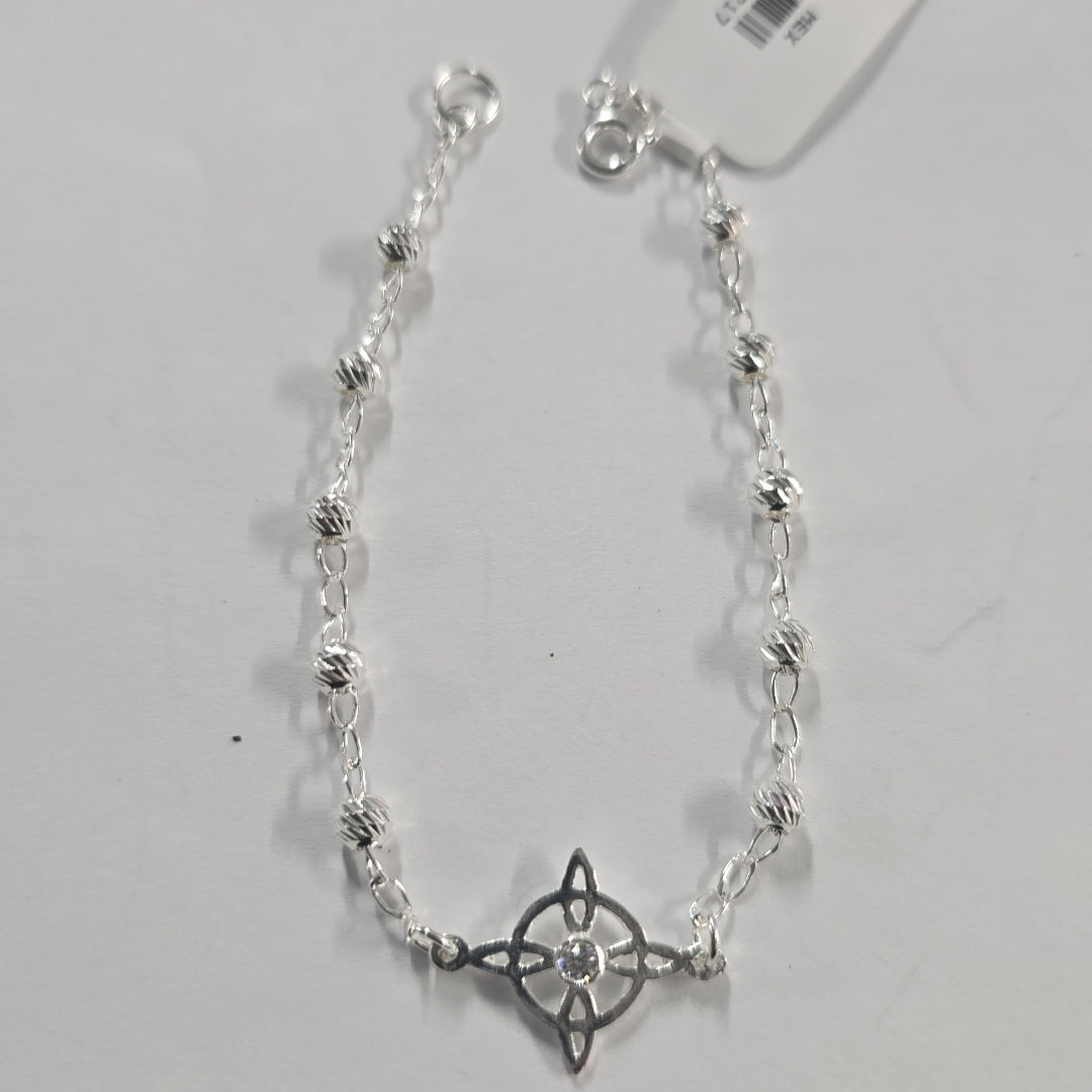 PULSERA TEJIDO ESPECIAL PLATA .925 18 CM 2.9 GR (NUEVO)