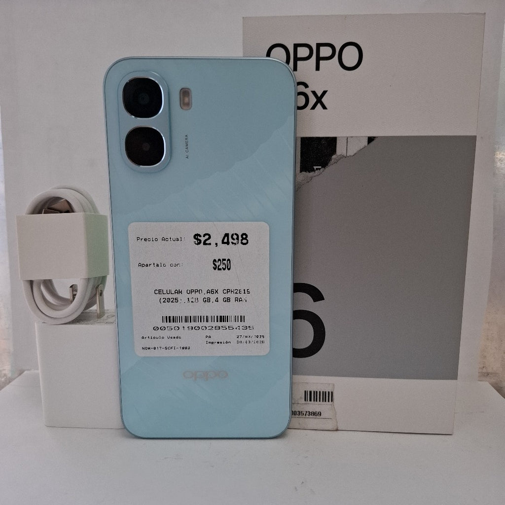 CELULAR OPPO  A6X CPH2819 (2025) 128 GB 4 GB RAM (SEMINUEVO)
