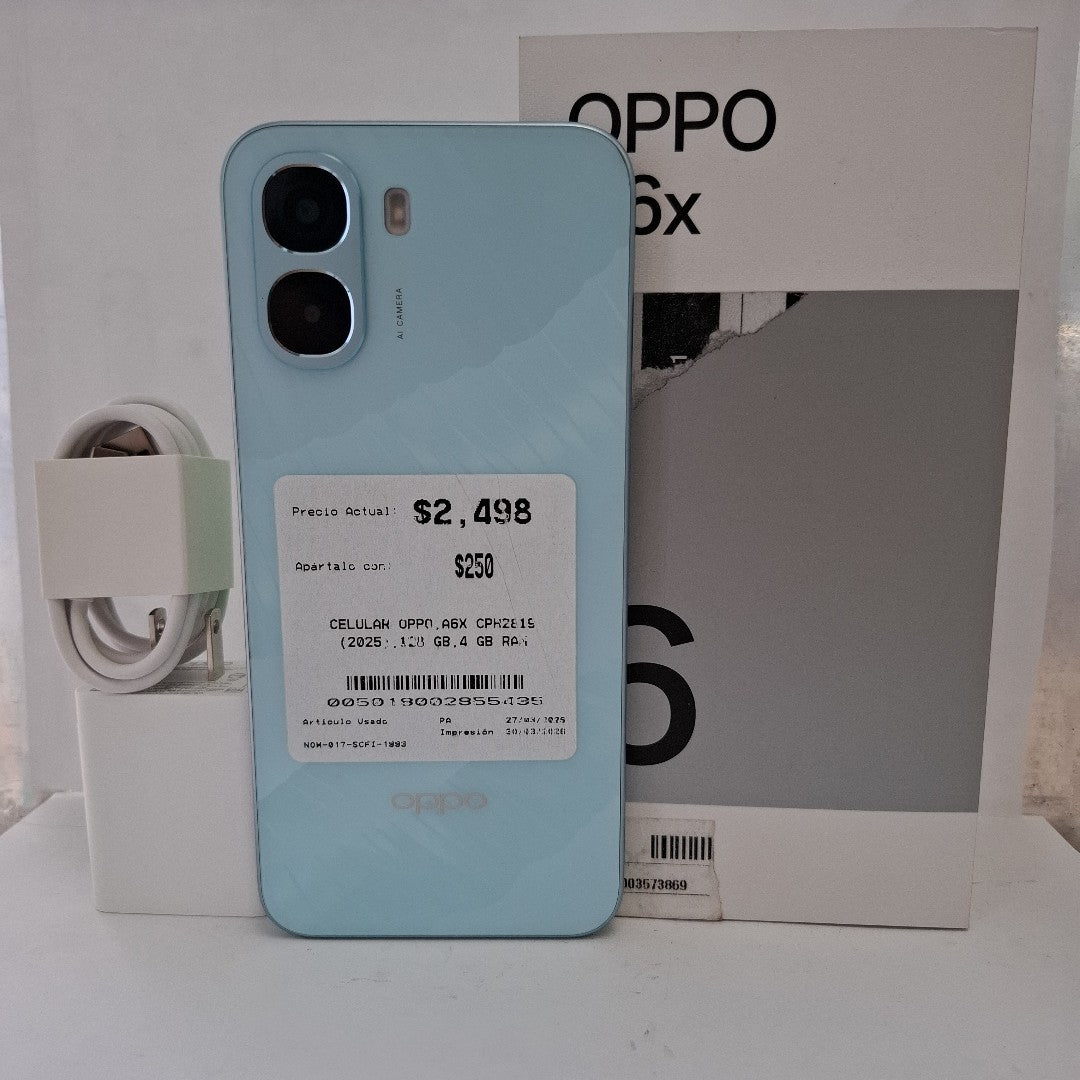 CELULAR OPPO  A6X CPH2819 (2025) 128 GB 4 GB RAM (SEMINUEVO)